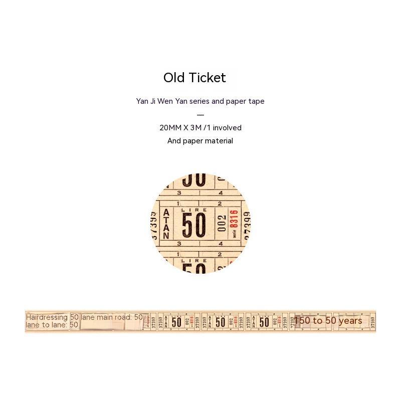 Old Ticket Paper Tape — 20 mm × 3 m