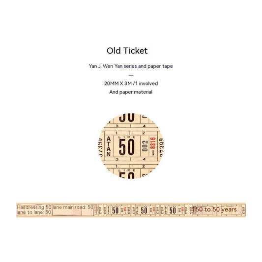 Old Ticket Paper Tape — 20 mm × 3 m