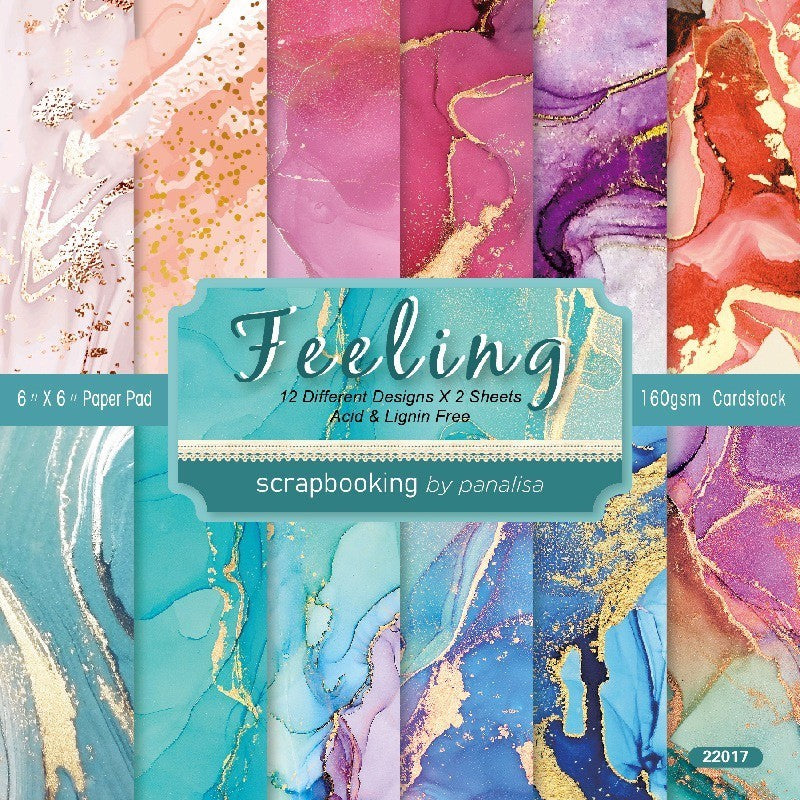 Marbled Scrapbook Paper Pad — 24 Sheets